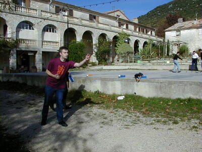 Photo: Danbri playing petanque