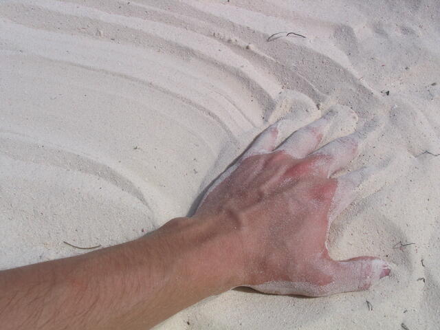 Hand in the sand
