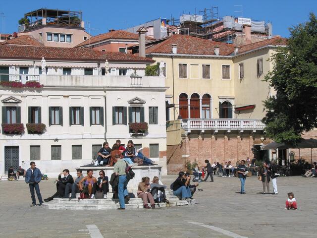 People in the square