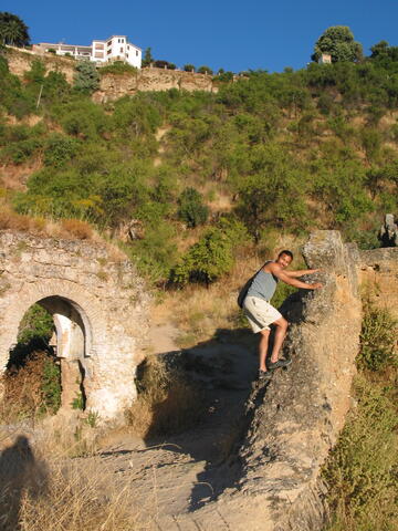 Chris climbing ruins