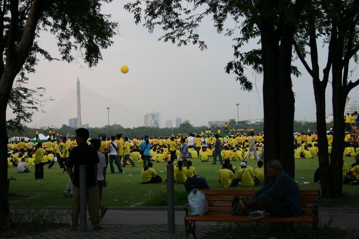 Crowd in yellow
