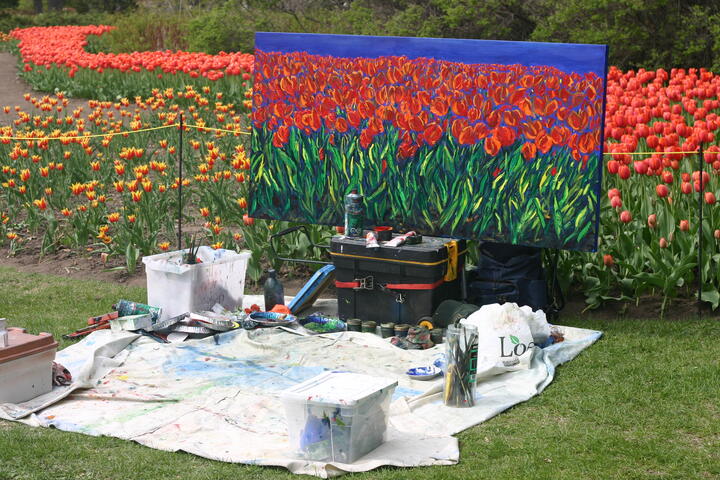 Painting tulips