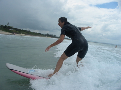 Photo: Nikki surfing