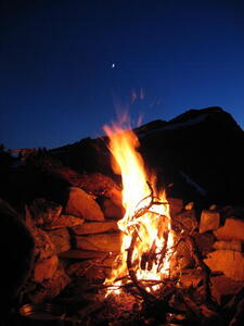 Photo: Fire and moon