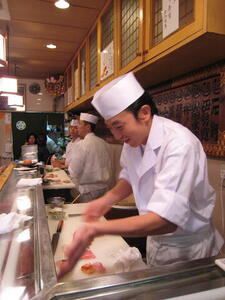 Photo: Preparing sushi