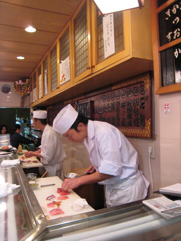 Preparing sushi