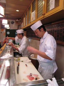Photo: Preparing sushi