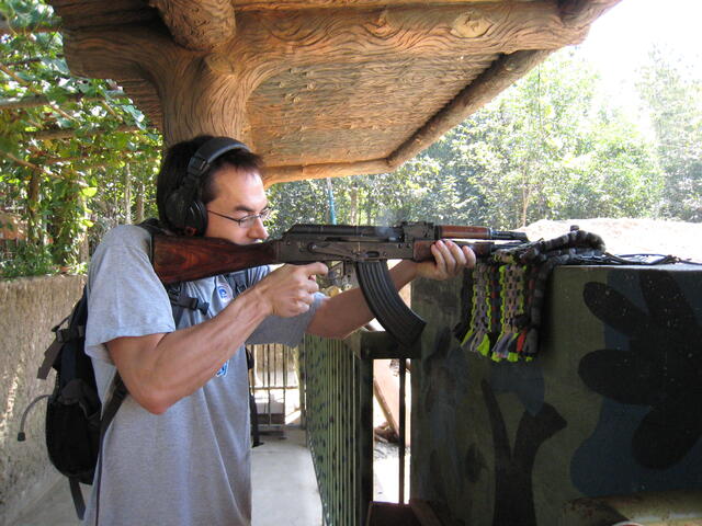Gerald firing AK-47