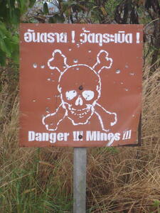 Photo: Danger!!! Mines!!! sign