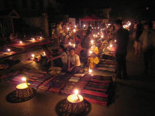 Candlelit night market
