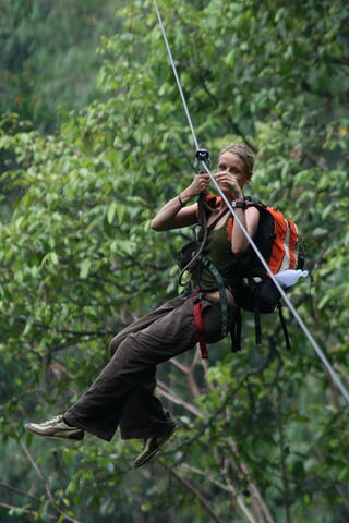Sarah ziplining