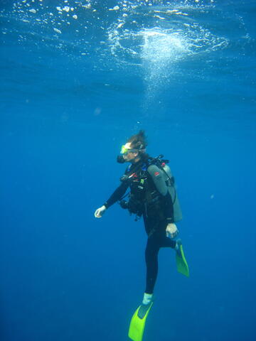 Stephen scuba diving
