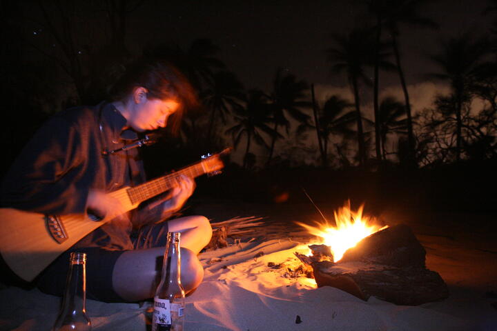 Beth playing guitar