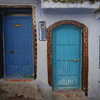 Next: Two blue doors
