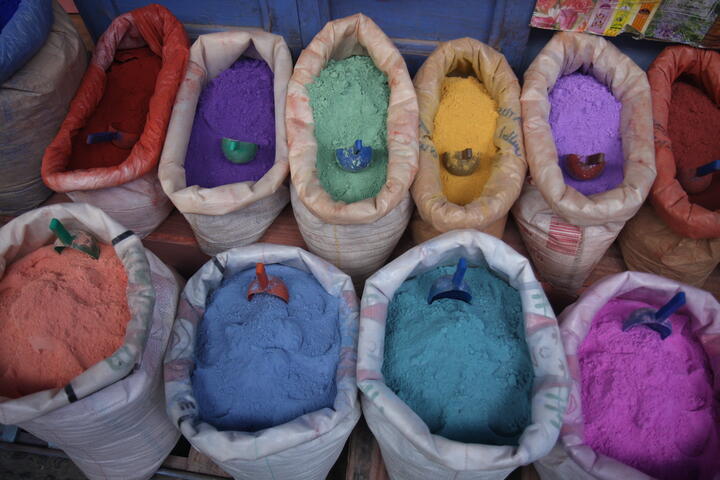 Colorful powders