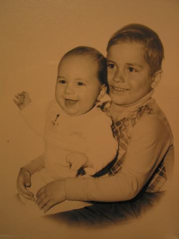 Gerald at ~4 months with Darren