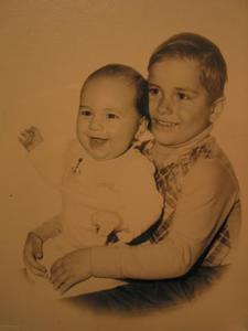 Photo: Gerald at ~4 months with Darren