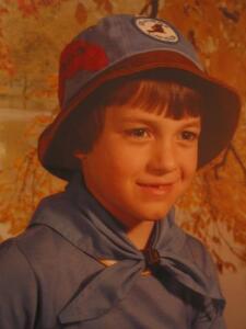 Photo: Gerald in scout outfit, ~5-6 years