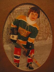 Photo: Gerald with hockey gear