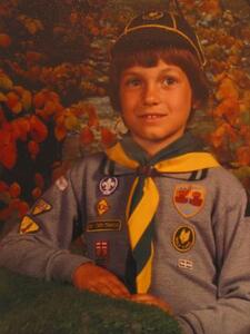 Photo: Gerald in Scout outfit, age ~8