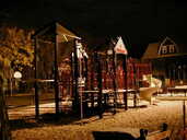 A playground at night