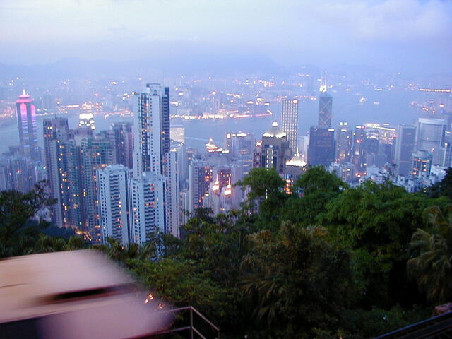 Hong Kong city skyline at dusk