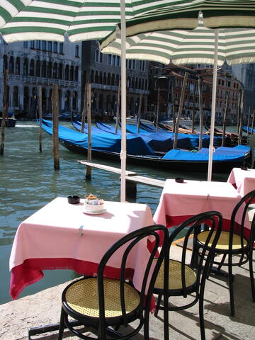 Tables and gondolas