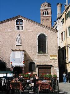 Photo: Cafe and church
