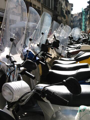 Row of scooters