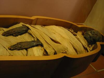 Photo: Mummy of a woman, from Thebes, 1070-945 B.C.