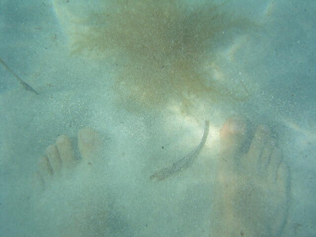 Feet underwater