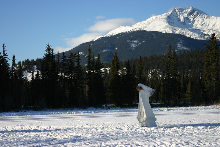 Skating bride