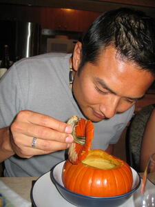 Photo: Chris with soup