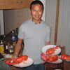 Next: Chris serving lobster