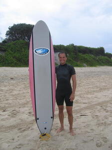 Photo: Ger with surfboard
