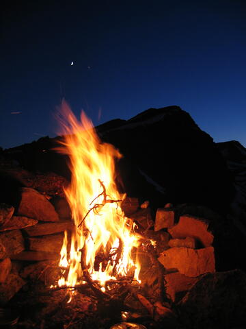 Fire and moon