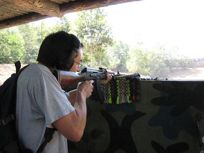 Photo: Gerald firing AK-47
