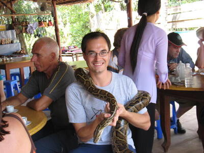 Photo: Gerald with python