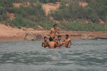 Photo: Boys swimming
