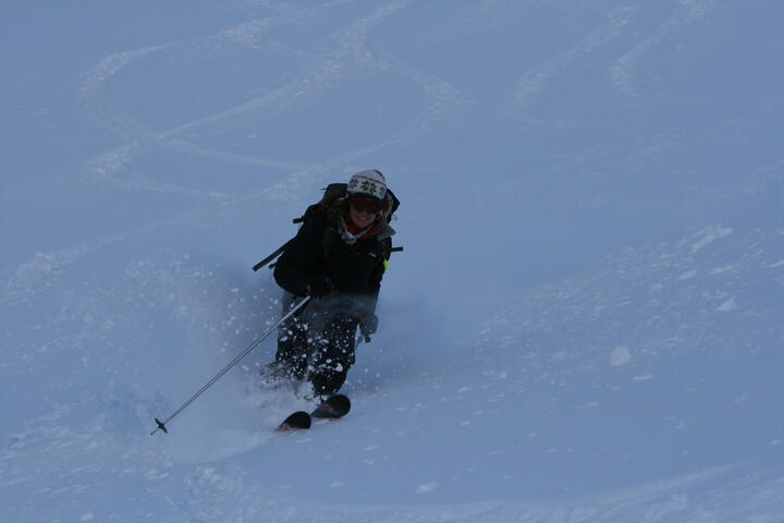 Kendra skiing