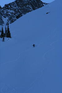 Photo: Tristen skiing