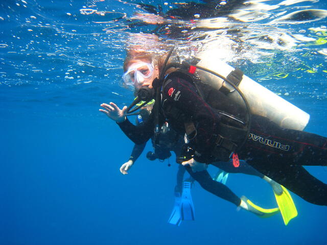 Erin scuba diving