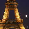 Photo: Eiffel Tower and moon
