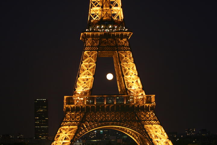 Eiffel Tower and moon