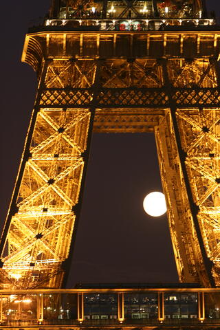 Eiffel Tower and moon