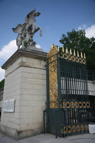 Statue and gate